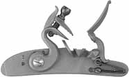 Late English Flint Lock,
right hand, with gooseneck cock,
made in the USA, by L&R